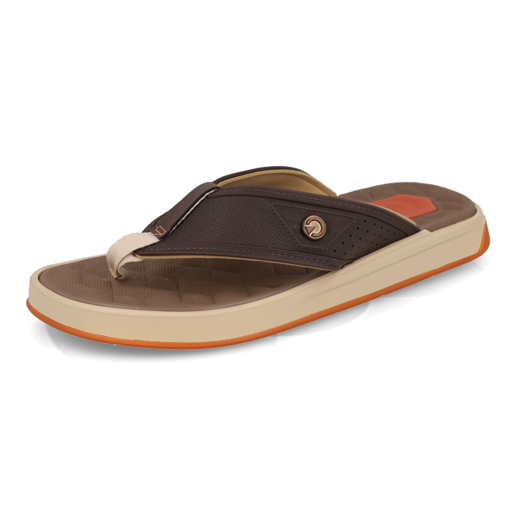 Grendene Chinelo CARTAGO NAPOLES IV 12339-AY428 Bege-Marrom-Laranja Plastico_5_999999992496262_01